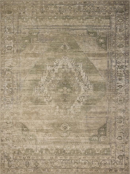 Loloi Amber Lewis Cambria Collection CBR-03 Sand/Olive 2'-3" x 3'-9" Accent Rug Jute, Neutral, Vintage Style, Antique Tone, Living, Bedroom, Dining, Carpet