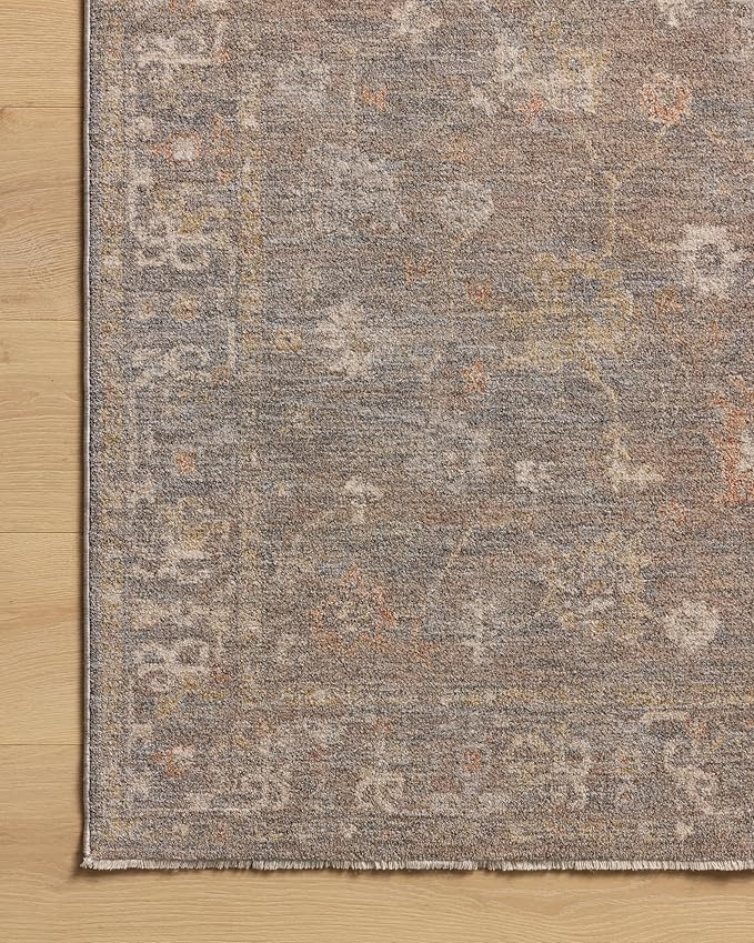 Loloi Chris Loves Julia Louisa Collection LOI-01 Stone/Multi 7'-10" x 7'-10", .38" Pile Height, Round Area Rug