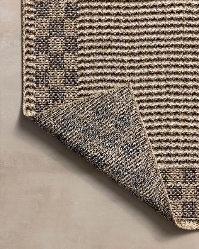 Loloi Chris Loves Julia Providence Collection PRC-01 Natural/Charcoal 6'-3" x 9'-2", .12" Pile Height, Indoor/Outdoor Area Rug