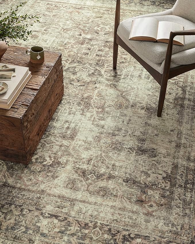 Loloi Magnolia Home by Joanna Gaines Sinclair Collection SIN-01 Pebble/Taupe 2'-3" x 11'-6", .25" Pile Height, Machine Washable, Runner Rug
