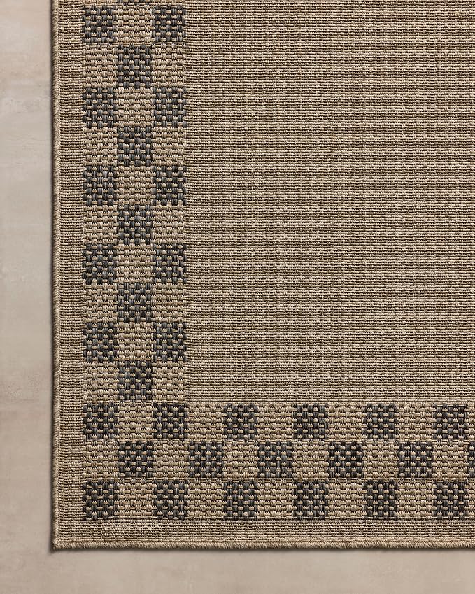 Loloi Chris Loves Julia Providence Collection PRC-01 Natural/Charcoal 8'-6" x 12', .12" Pile Height, Indoor/Outdoor Area Rug