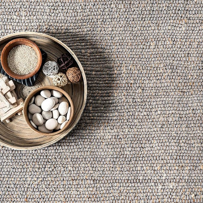 nuLOOM 2'6" x 6' Elfriede Jute & Cotton Hand Woven Area Rug, Elfriede Grey, Solid Rustic Farmhouse Style, Weaved Design, Natural Fiber, for Bedroom, Living Room, Dining Room, Hallway, Office, Entryway