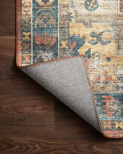 Loloi II Skye Collection SKY-07 Terracotta/Sky 7'-6" x 9'-6" Area Rug