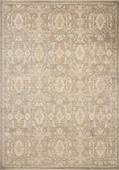 Loloi Chris Loves Julia Palma Collection PLM-03 Lagoon/Natural 2'-7" x 12'-0" Runner Rug Vintage Style Boho Living Room Bedroom Carpet