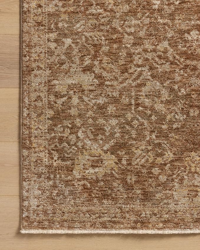 Loloi Magnolia Home by Joanna Gaines Junie Collection JUE-01 Clay/Natural 2'-7" x 8'-0", .38 Pile Height, Runner Rug