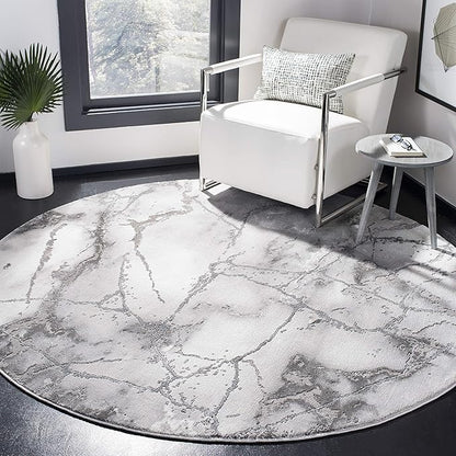 SAFAVIEH Craft Collection 10' Round Grey/Silver CFT877G Modern Abstract Non-Shedding Living Room Dining Bedroom Foyer Area Rug