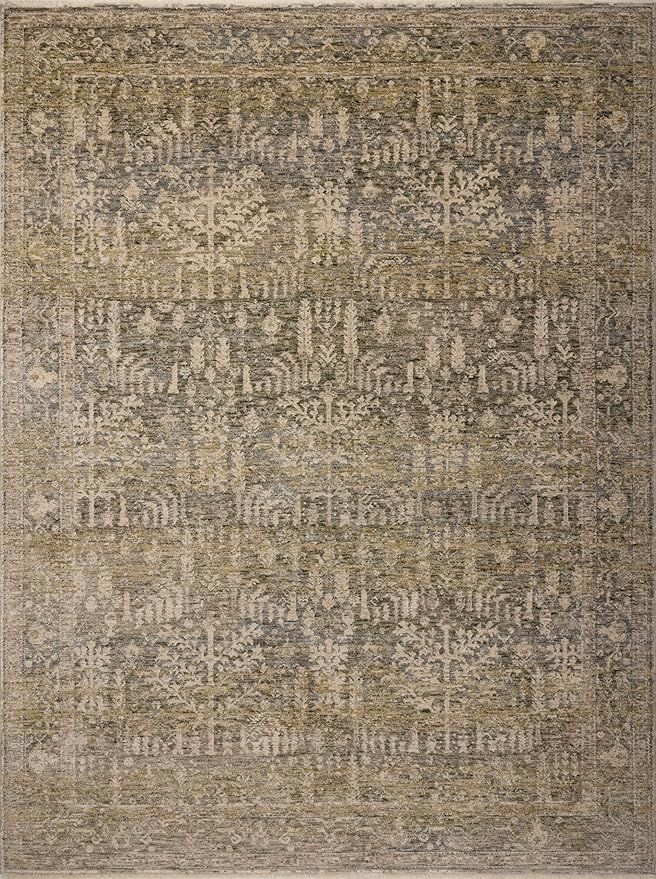 Loloi Magnolia Home by Joanna Gaines Junie Collection JUE-02 Moss/Natural 9'-6" x 9'-6", .38" Pile Height, Round Area Rug