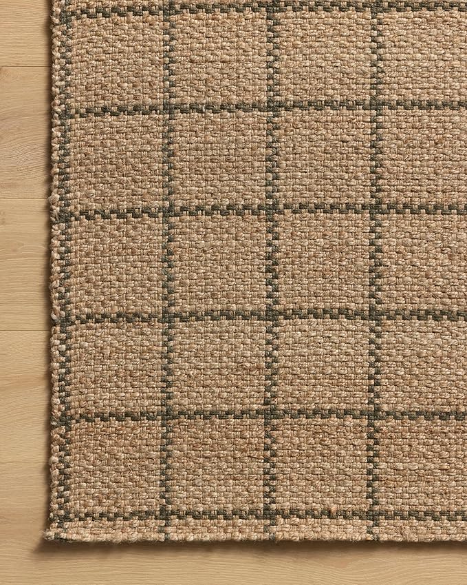 Loloi Chris Loves Julia Fletcher Collection FLE-01 Natural/Olive 7'-9" x 9'-9", .37" Pile Height, Area Rug