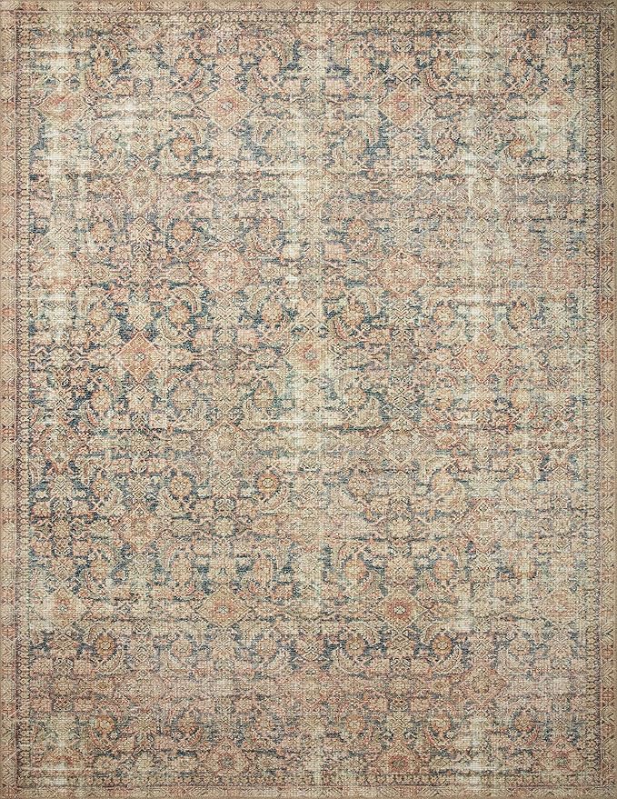 Loloi Angela Rose Aubrey Collection AUB-01 Navy/Multi 2'-6" x 7'-6", .19" Pile Height, Runner Rug