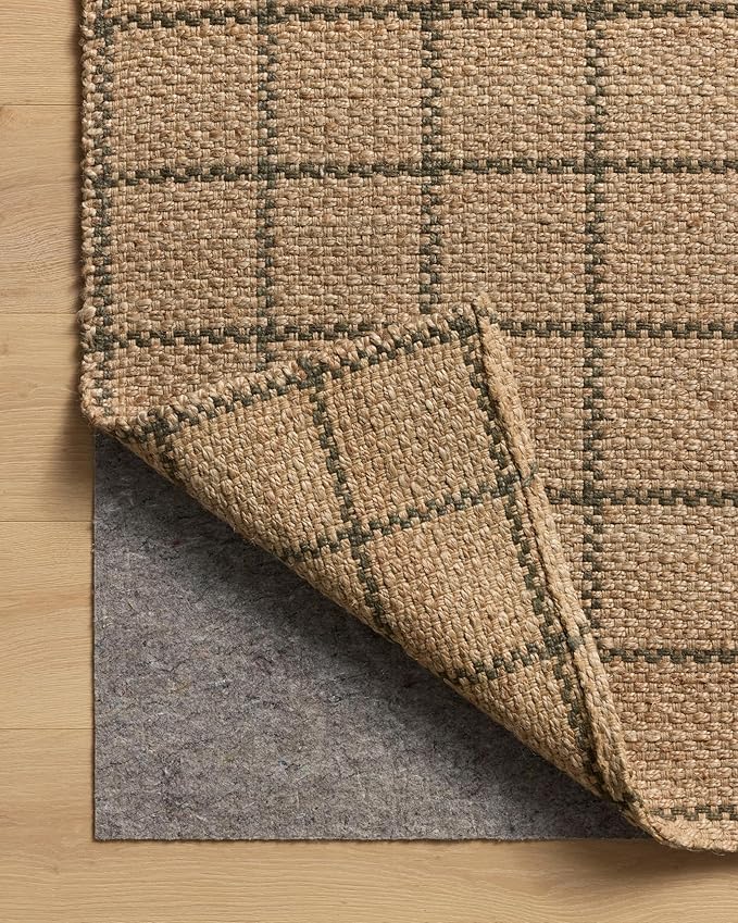 Loloi Chris Loves Julia Fletcher Collection FLE-01 Natural/Olive 7'-9" x 9'-9", .37" Pile Height, Area Rug