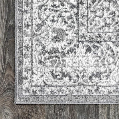 JONATHAN Y Modern Vintage Medallion Light Gray Indoor Area Rug, 12x15, Country, Floral, Easy-Cleaning for Living Room, Bedroom, Kitchen, Pet Friendly, Non-Shedding (MDP100A-15)