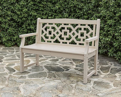 Martha Stewart by POLYWOOD® Chinoiserie 48” Garden Bench in Slate Grey