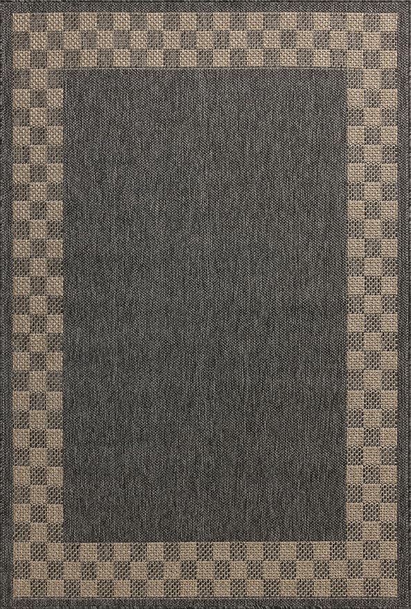 Loloi Chris Loves Julia Providence Collection PRC-01 Charcoal/Natural 9'-2" x 13', .12" Pile Height, Indoor/Outdoor Area Rug