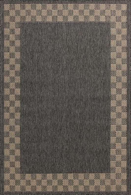 Loloi Chris Loves Julia Providence Collection PRC-01 Charcoal/Natural 7'-6" x 10', .12" Pile Height, Indoor/Outdoor Area Rug