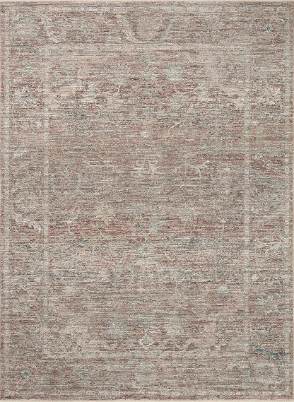 Loloi Magnolia Home by Joanna Gaines Millie Collection MIE-04 Brick/Fog 7'-10" x 10', .25" Pile Height, Area Rug