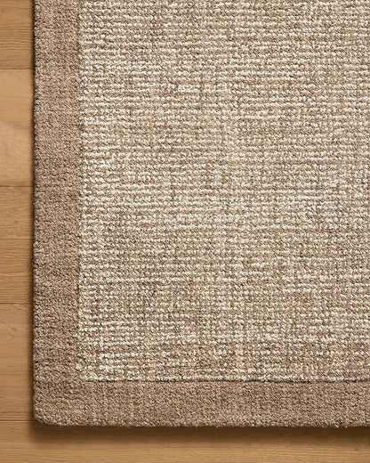 Loloi Magnolia Home by Joanna Gaines Henley Collection HNY-01 Ivory/Brown 3'-6" x 5'-6" Accent Rug