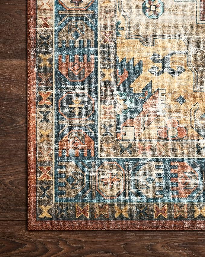 Loloi II Skye Collection SKY-07 Terracotta/Sky 7'-6" x 9'-6" Area Rug