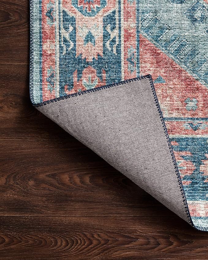 Loloi II Skye Collection SKY-03 Turquoise/Terracotta 3'-6" x 5'-6" Accent Rug