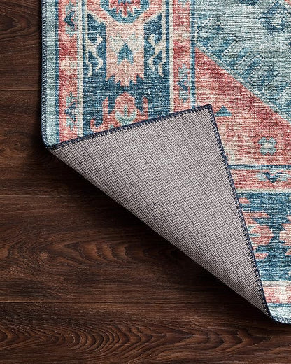 Loloi II Skye Collection SKY-03 Turquoise/Terracotta 3'-6" x 5'-6" Accent Rug