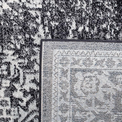 SAFAVIEH Evoke Collection 3' x 5' Black / Grey EVK256R Oriental Distressed Non-Shedding Living Room Bedroom Accent Rug
