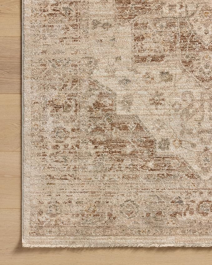 Loloi Magnolia Home by Joanna Gaines Junie Collection JUE-04 Natural/Clay 7'-10" x 10'-2", .38" Pile Height, Area Rug
