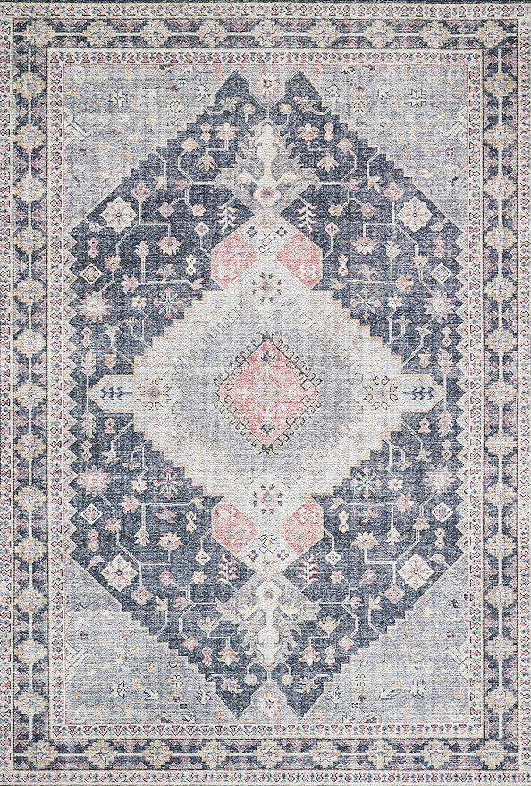 Loloi II Skye Collection SKY-02 Charcoal/Multi 7'-6" x 9'-6" Area Rug