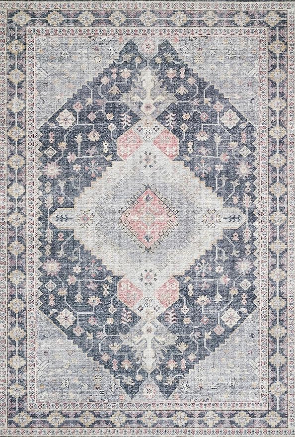 Loloi II Skye Collection SKY-02 Charcoal/Multi 2'-3" x 3'-9" Accent Rug