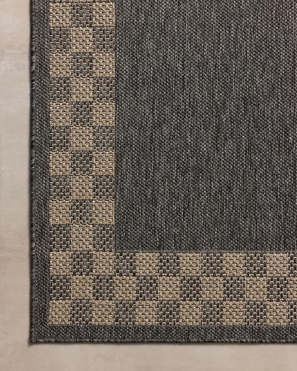 Loloi Chris Loves Julia Providence Collection PRC-01 Charcoal/Natural 5' x 7'-7", .12" Pile Height, Indoor/Outdoor Area Rug