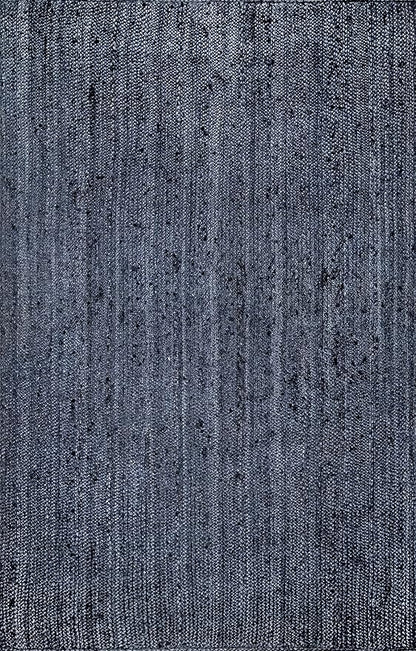 nuLOOM 10x14 Rigo Jute Hand Woven Area Rug, Navy, Solid Farmhouse Design, Natural Fiber, For Bedroom, Living Room, Dining Room, Hallway, Office, Kitchen, Entryway
