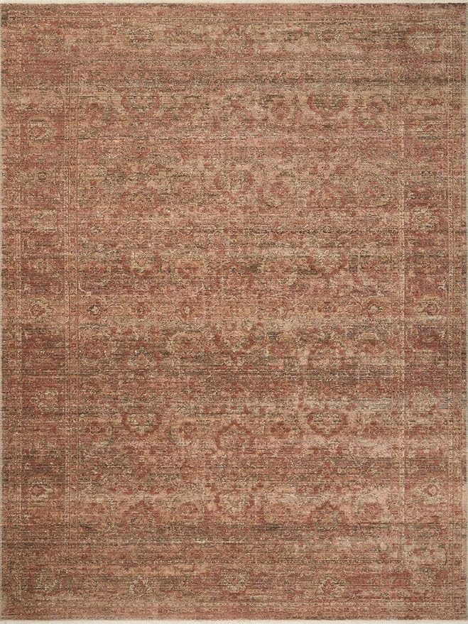 Loloi Amber Lewis Molly Collection MOL-09 Brick/Bark 9'-6" x 13'-6" Low Pile Area Rug