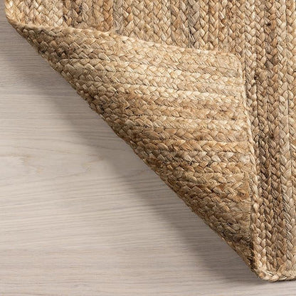 nuLOOM 2x16 Rigo Jute Hand Woven Area Rug, Natural, Solid Farmhouse Design, Natural Fiber, For Bedroom, Living Room, Dining Room, Hallway, Office, Kitchen, Entryway