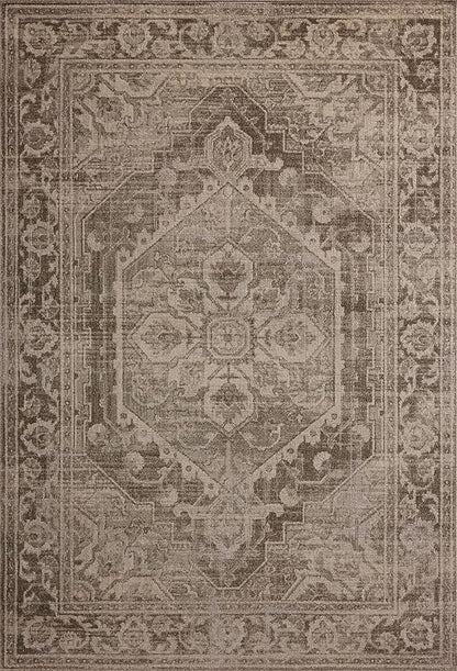 Loloi Magnolia Home by Joanna Gaines Mona Collection MOA-01 Cocoa/Stone 7'-6" x 7'-6" Round Area Rug