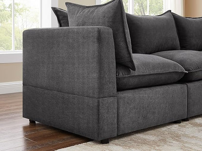 VANOMi Modular Sectional Sofa, 6 Seater Sectional Sofa Modular Sectional Couch for Living Room, V Shape Sofa