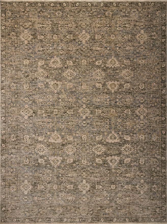 Loloi Magnolia Home by Joanna Gaines Junie Collection JUE-06 Lagoon/Natural 5'-3" x 5'-3", .38" Pile Height, Round Area Rug