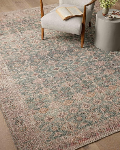 Loloi Angela Rose Aubrey Collection AUB-02 Aqua/Sand 3'-9" x 5'-6", .19" Pile Height, Accent Rug