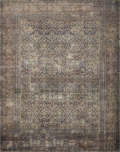 Loloi Amber Lewis Morgan Collection MOG-03 Denim/Multi 7'-3" x 9'-3" 38" Thick Area Rug feat. CloudPile, Neutral, Room Décor, Vintage Inspired, Livingroom, Bedroom, Dining Area