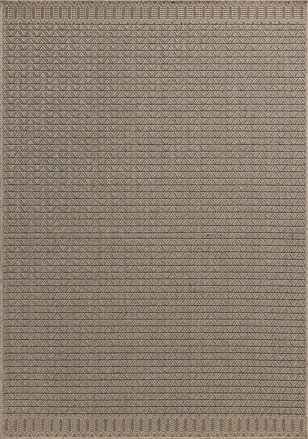 Loloi Chris Loves Julia Providence Collection PRC-05 Natural/Graphite 7'-6" x 7'-6", .12" Pile Height, Indoor/Outdoor Round Area Rug