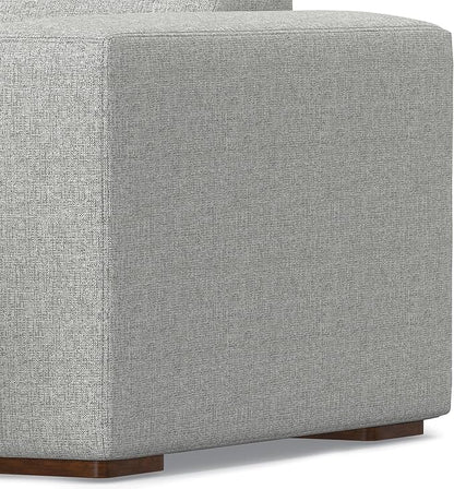 SIMPLIHOME Rex Right-Facing Modular Sectional Sofa in 100% Recycled Polyester Tightly Woven Performance Fabric, Pale Grey, 102-inches Wide, 4-Seater L-Shaped Couch with Right Chaise for Living Room