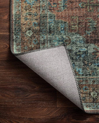 Loloi Skye Collection SKY-07 Terracotta/Sky 6'-0" x 6'-0" Round Area Rug