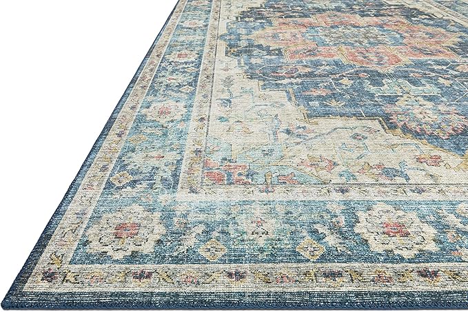 Loloi Skye Collection SKY-12 Ocean/Multi 6'-0" x 6'-0" Round Area Rug
