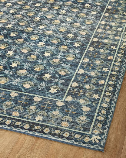 Loloi Rifle Paper Co. Eden Collection EDE-03 Lattice Indigo 2'-3" x 3'-9" Accent Rug feat. CloudPile™