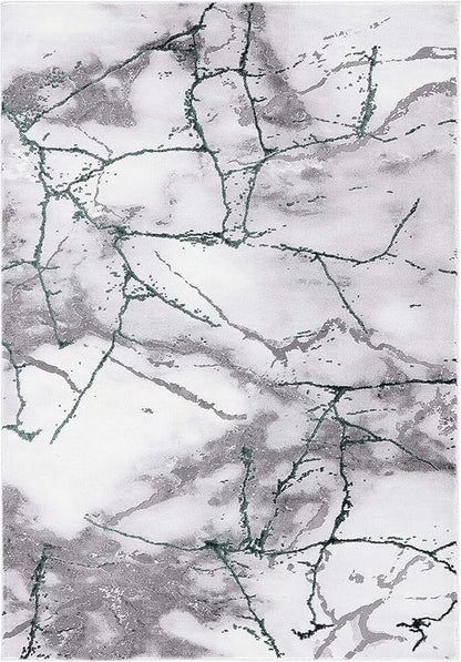 SAFAVIEH Craft Collection Area Rug - 8' x 10', Grey & Green, Modern Abstract Design, Non-Shedding & Easy Care, Ideal for High Traffic Areas in Living Room, Bedroom (CFT877Y)