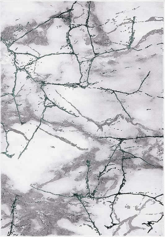 SAFAVIEH Craft Collection Area Rug - 5'3" x 7'6", Grey & Green, Modern Abstract Design, Non-Shedding & Easy Care, Ideal for High Traffic Areas in Living Room, Bedroom (CFT877Y)