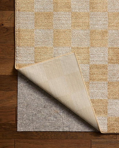 Loloi Chris Loves Julia Calvin Collection CLV-01 Apricot/Ivory 2'-7" x 10'-0" Runner Rug Checkered Neutral Soft Living Room Bedroom Carpet