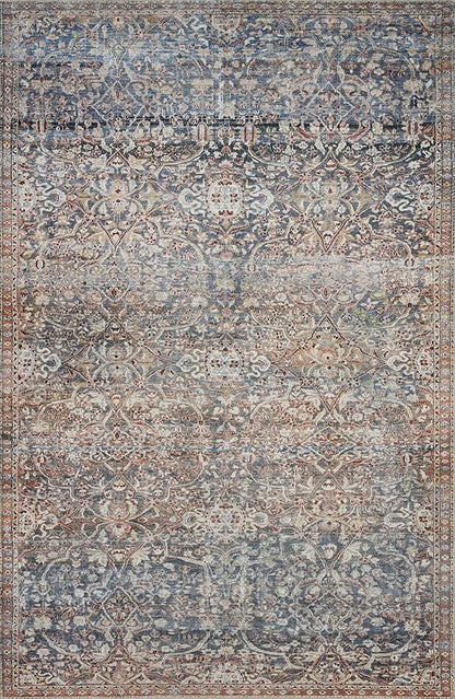 Loloi Chris Loves Julia Jules Collection JUL-06 Denim/Spice 7'-6'' x 9'-6'', .13" Pile Height, Area Rug