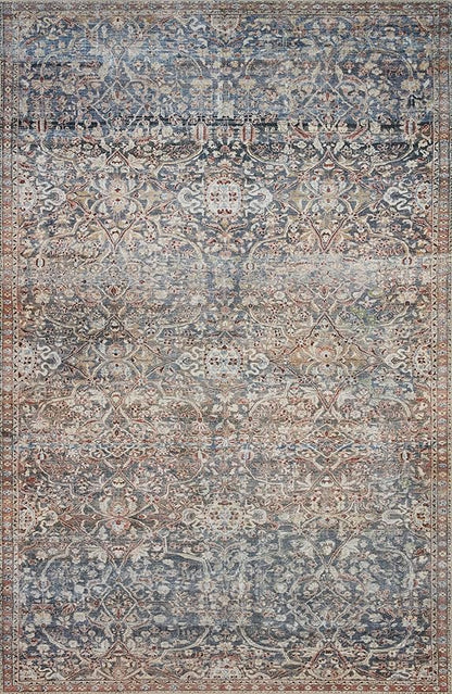 Loloi Chris Loves Julia Jules Collection JUL-06 Denim/Spice 8'-6'' x 11'-6'', .13" Pile Height, Area Rug