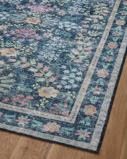 Loloi Rifle Paper Co. Maison Collection MAO-06 Blue/Multi 3'-9" x 5'-6", .19" Pile Height, Accent Rug
