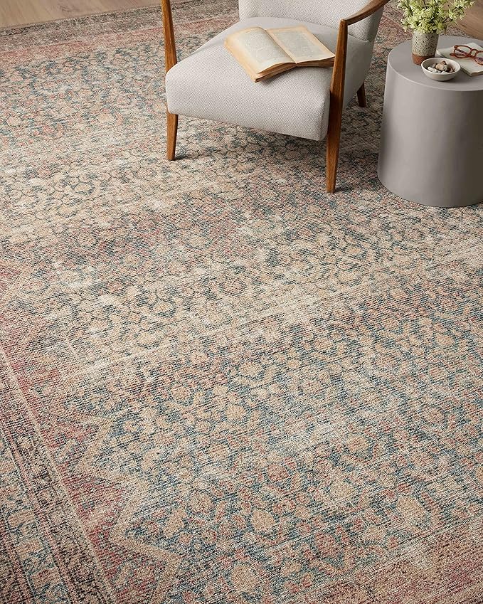 Loloi Angela Rose Aubrey Collection AUB-03 Ocean/Spice 7'-6" x 9'-6", .19" Pile Height, Area Rug