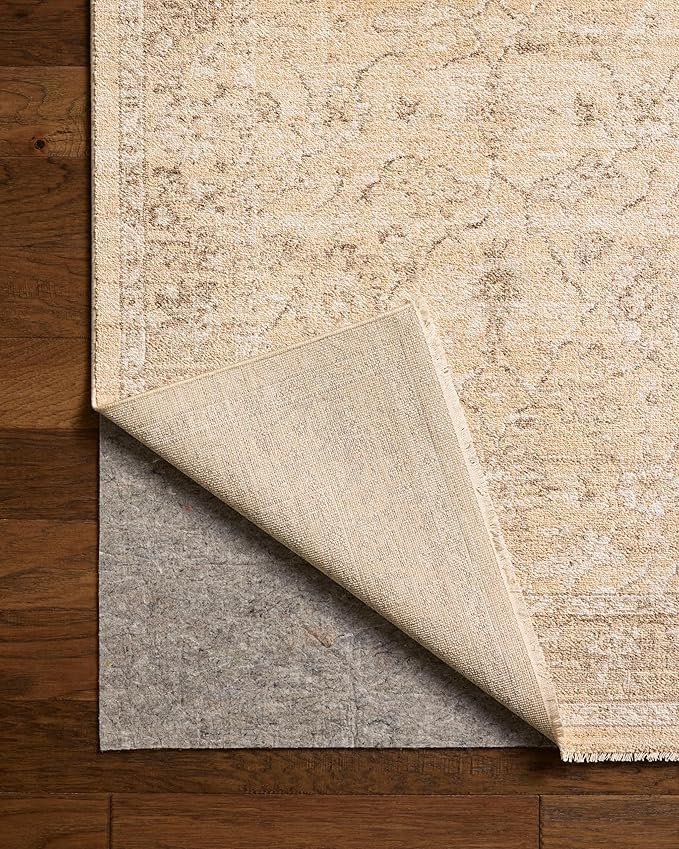 Loloi Chris Loves Julia Palma Collection PLM-10 Wheat/Bark 2'-3" x 3'-10" Fringe Accent Rug Vintage Style Boho Living Room Bedroom Carpet