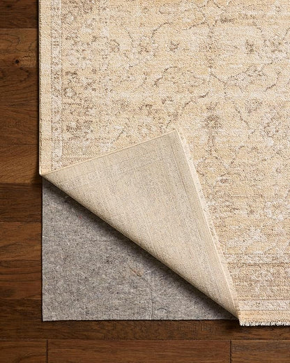 Loloi Chris Loves Julia Palma Collection PLM-10 Wheat/Bark 3'-6" x 5'-6" Fringe Accent Rug Vintage Style Boho Living Room Bedroom Carpet